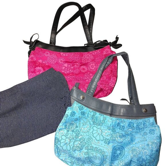 Thirty One Tote Handbags Grey Black Patterns Floral Demin Striped Solid Paisley - Picture 1 of 9
